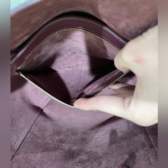 Celine small Cabas Phantom tote soft grained calfskin in burgundy acai - Picture 9 of 14